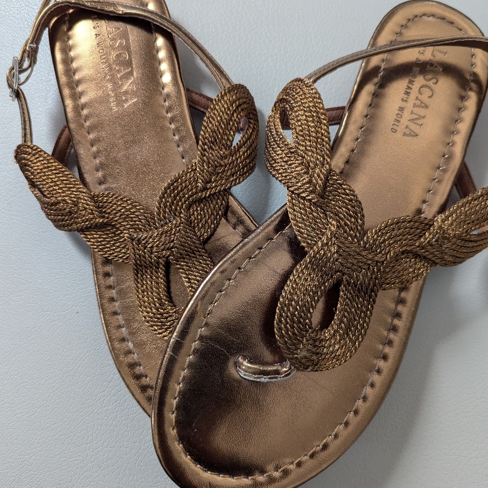Lascana Bronze Metallic Sandals Size 7.5 - Picture 4 of 4